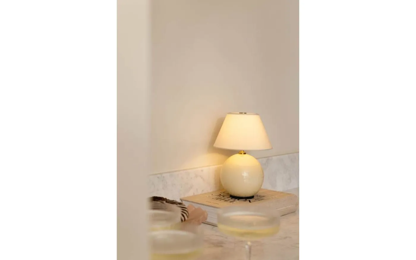 Iris Portabel Bordslampa 23cm Creme