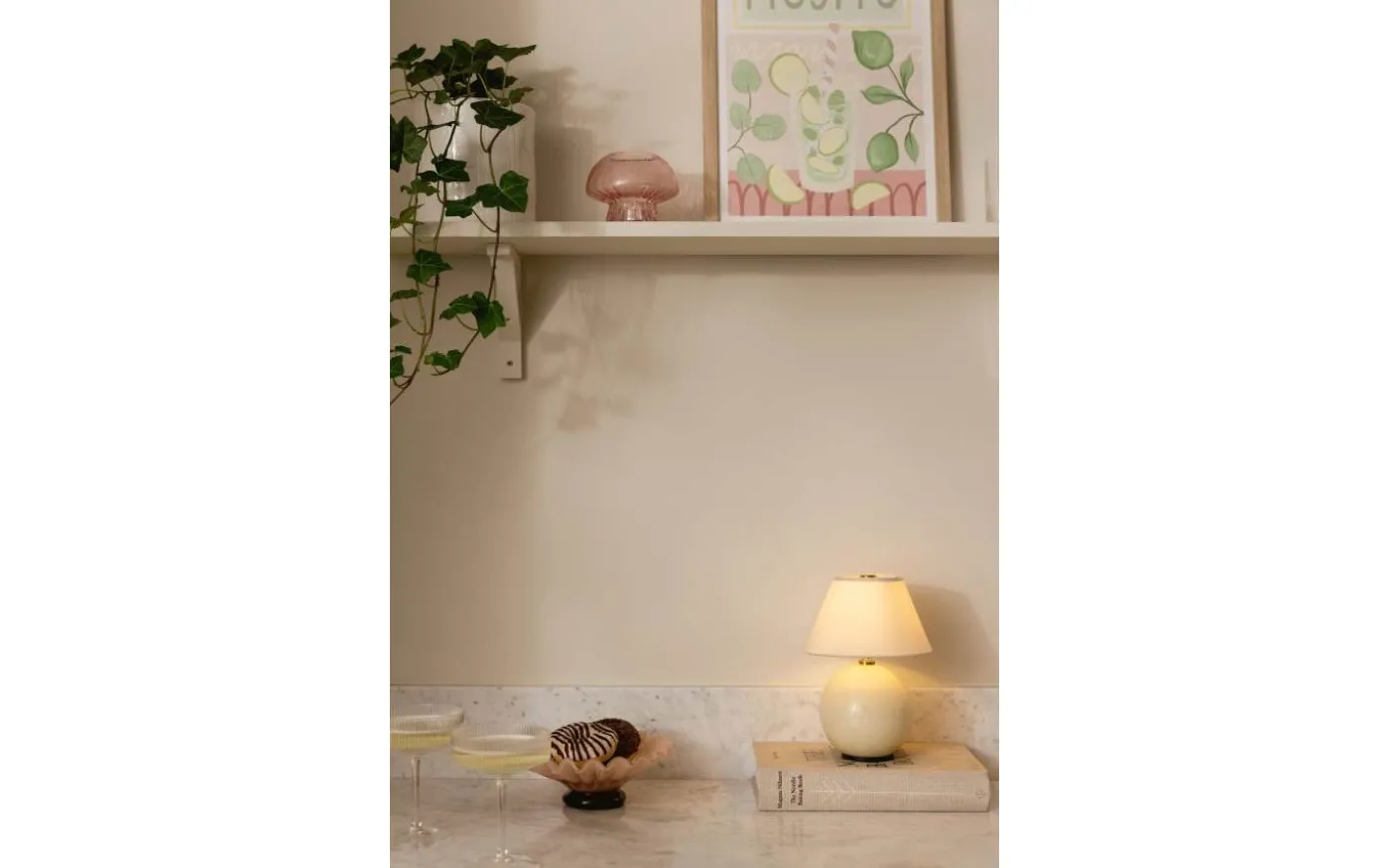 Iris Portabel Bordslampa 23cm Creme