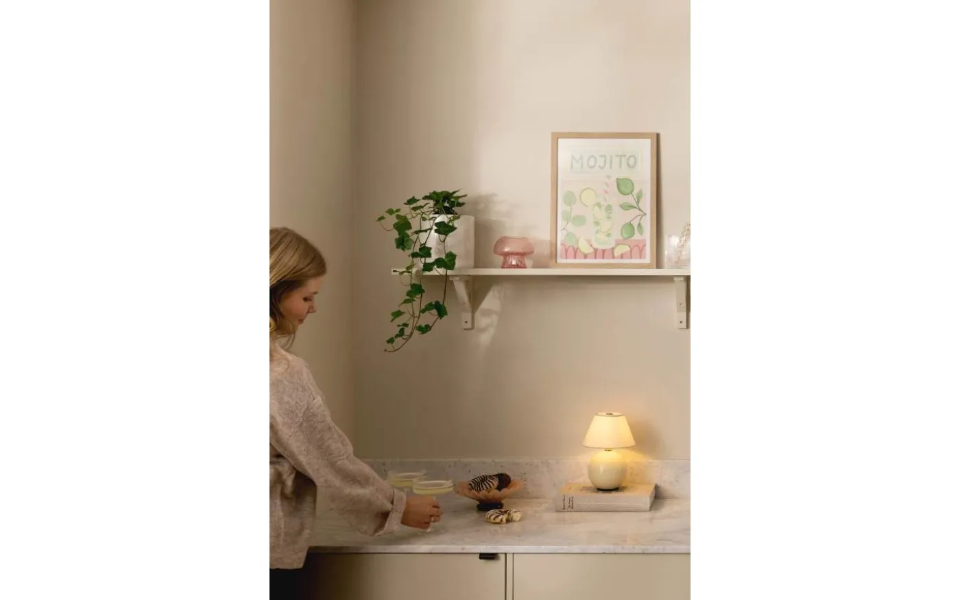 Iris Portabel Bordslampa 23cm Creme