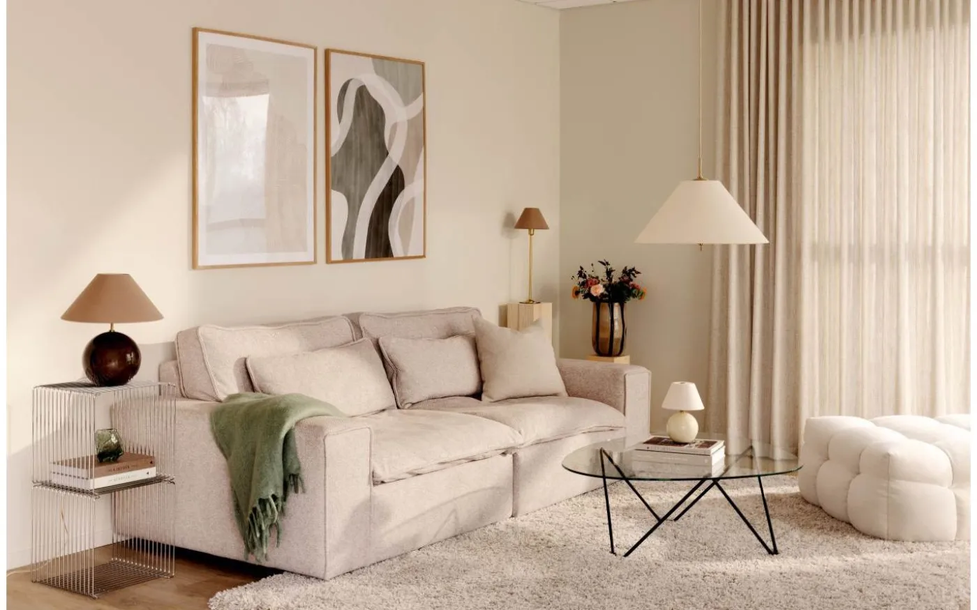 Iris Portabel Bordslampa 23cm Creme