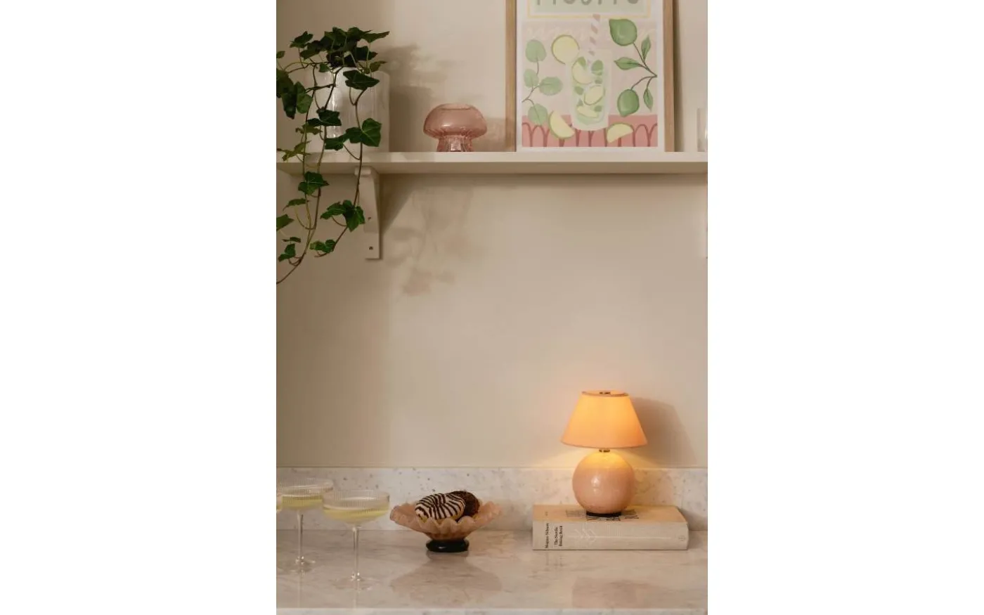 Iris Portabel Bordslampa 23cm Blush