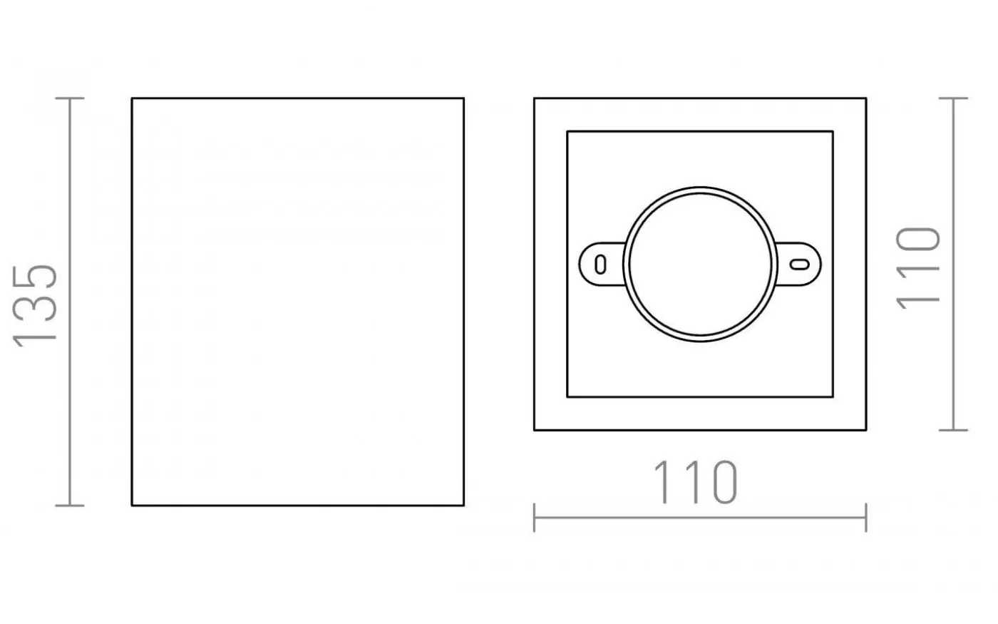 JACK SQ Takspotlight Gips GU10