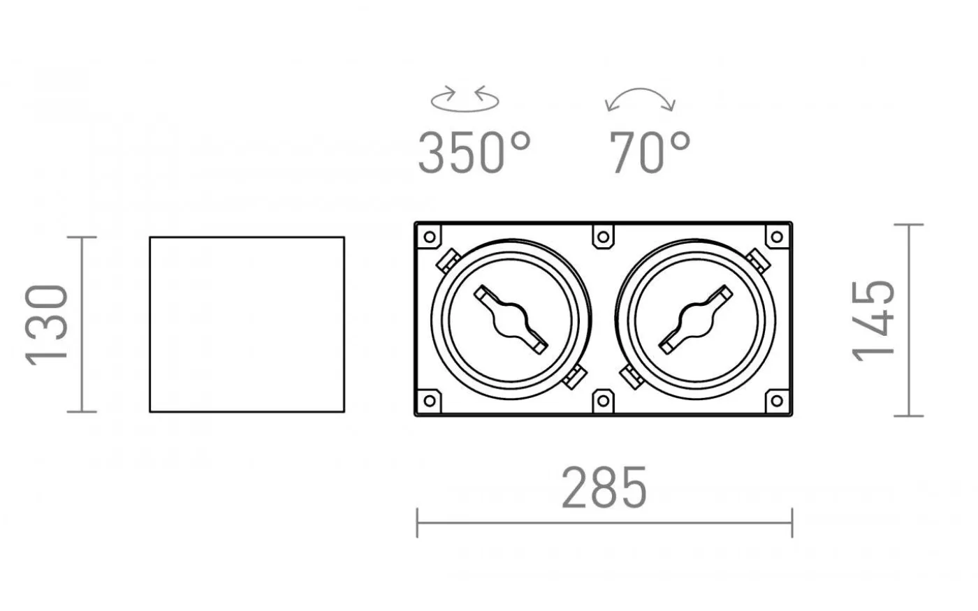 James II Takspotlight 29cm LED 2x15W 3000K Matt Vit