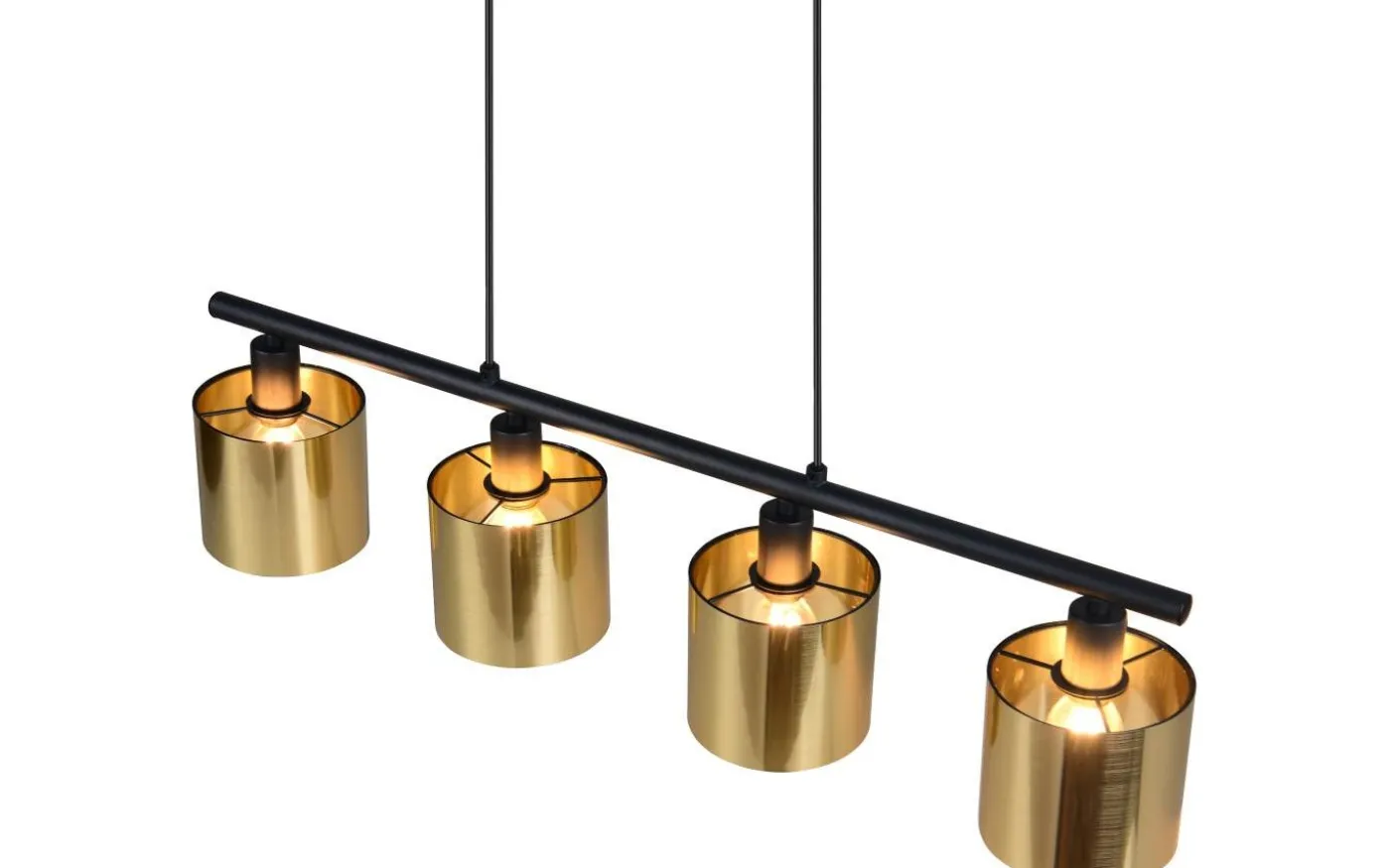 Jason Takpendel 4-delad E14 matt svart/guld