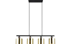 Jason Takpendel 4-delad E14 matt svart/guld