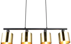 Jason Takpendel 4-delad E14 matt svart/guld