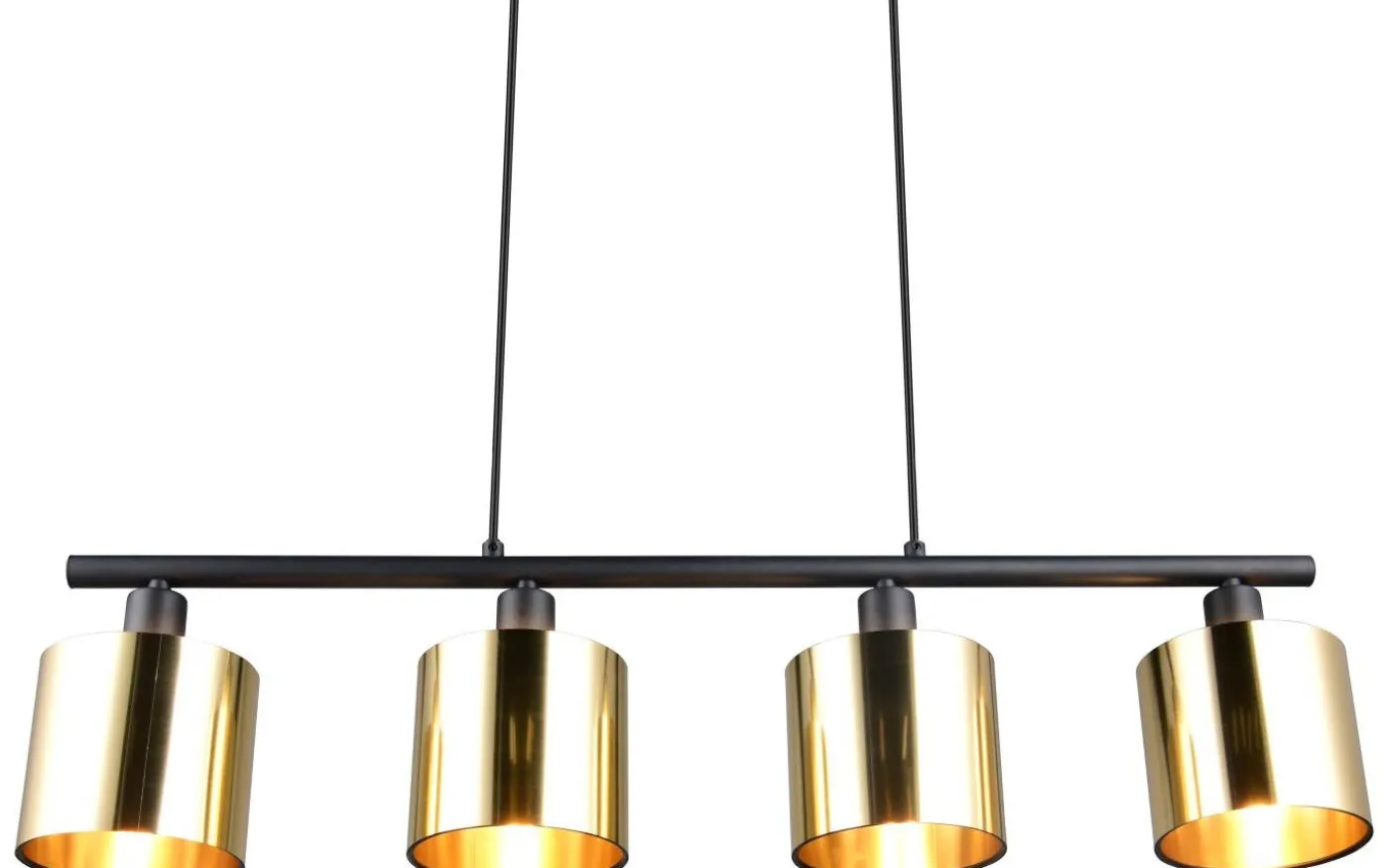 Jason Takpendel 4-delad E14 matt svart/guld