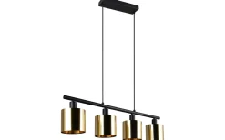 Jason Takpendel 4-delad E14 matt svart/guld