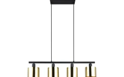 Jason Takpendel 4-delad E14 matt svart/guld