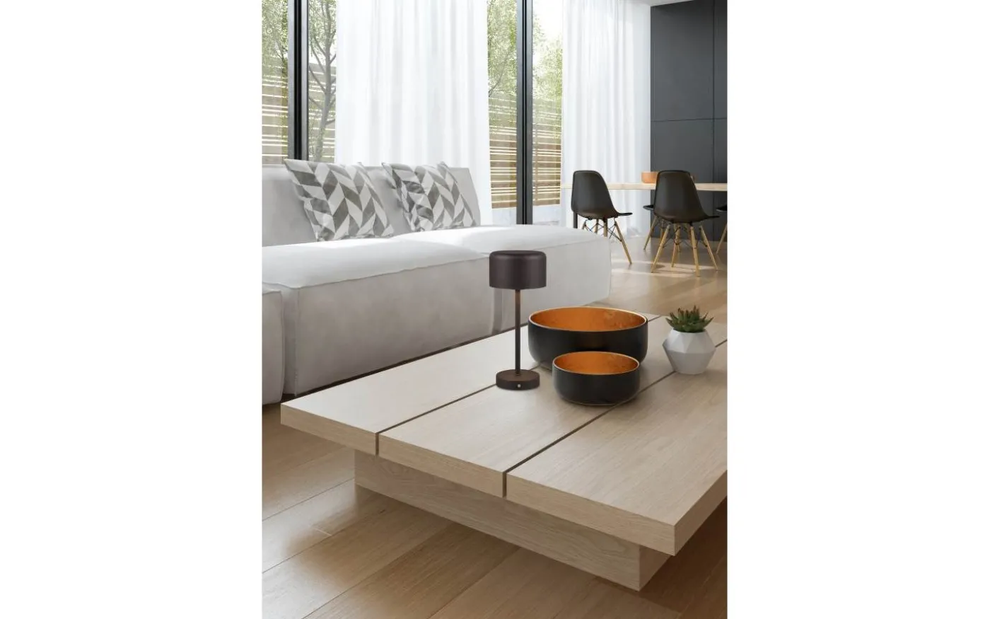 Jeff Bordslampa LED mattsvart uppladdningsbar