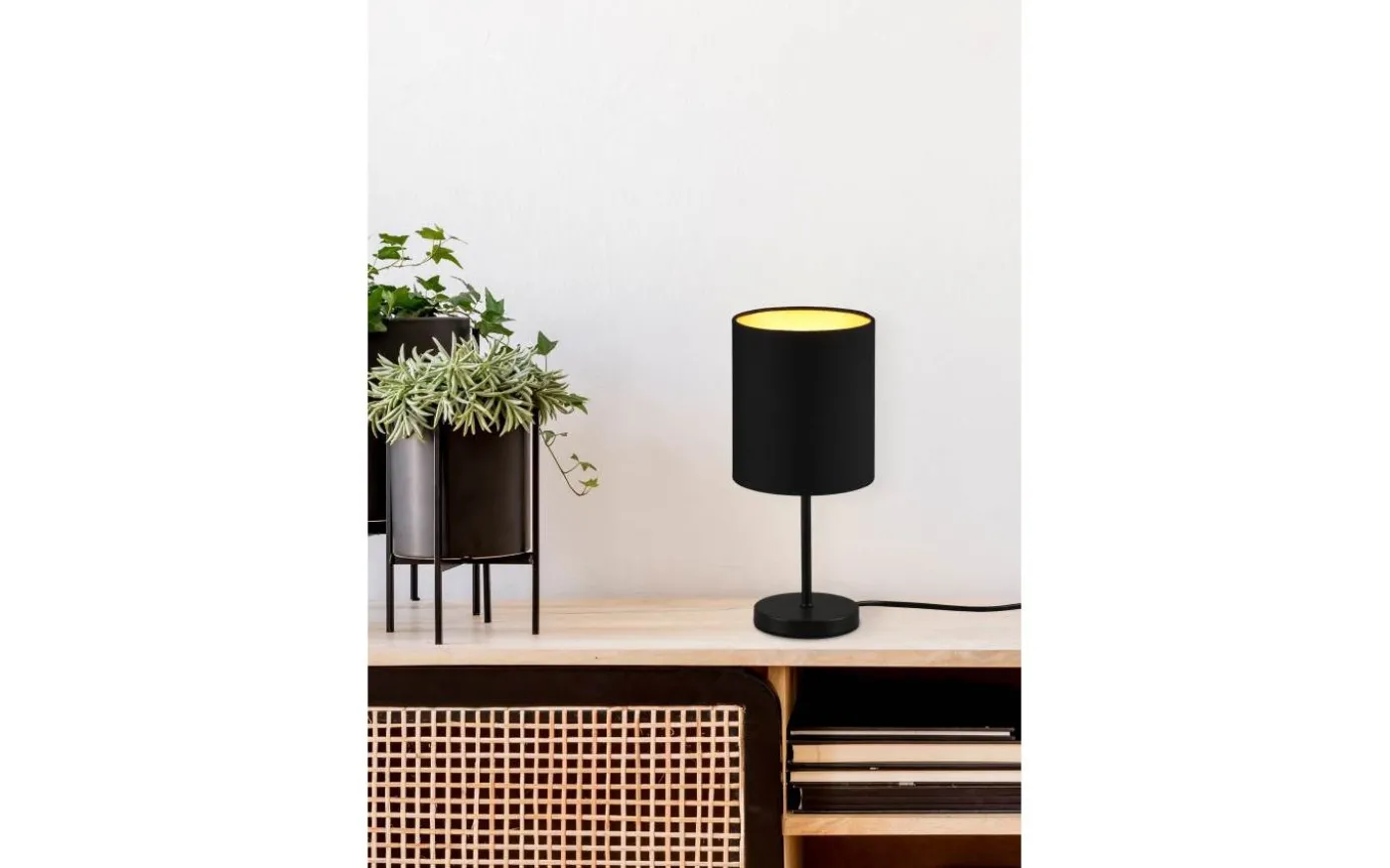 Jerry Bordslampa E14 matt svart/guld