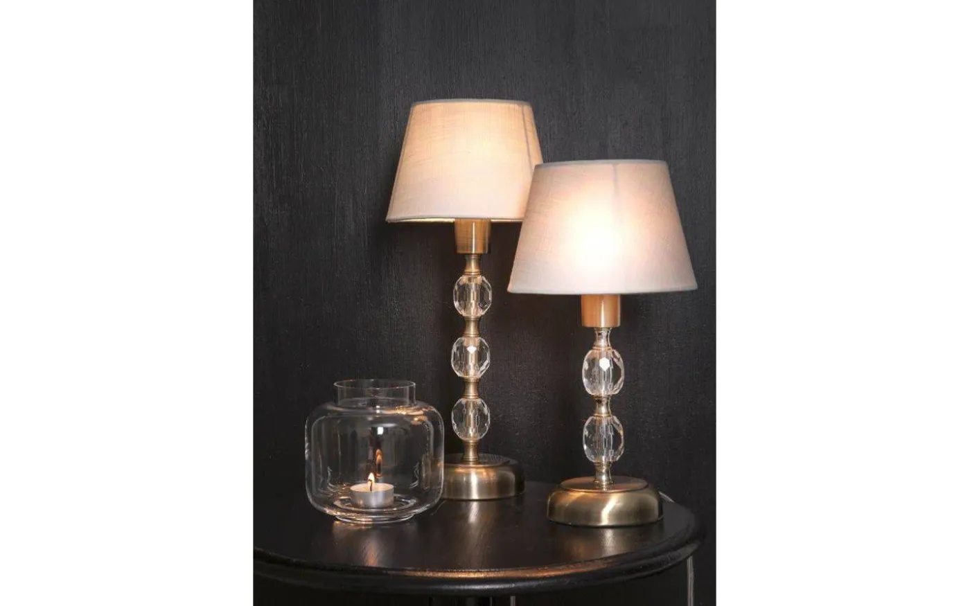 Johanna Bordslampa 30cm Antik/Vit