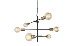 Josefine Taklampa E27 Svart/ Mässing