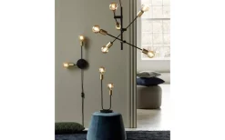 Josefine Taklampa E27 Svart/ Mässing