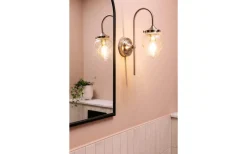 Juni Vägglampa Antikstål/Klar IP44