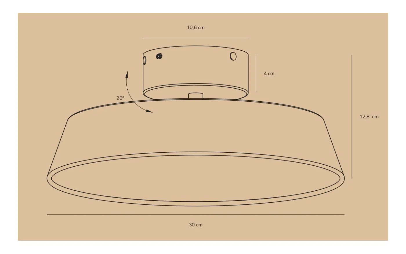 Kaito 2 Plafond 30cm LED 3000K 10,5W Grå
