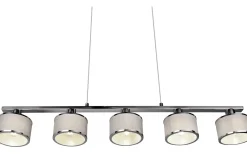 Kaprun Takpendel 5-delad E14 krom/grå