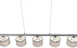 Kaprun Takpendel 5-delad E14 krom/grå