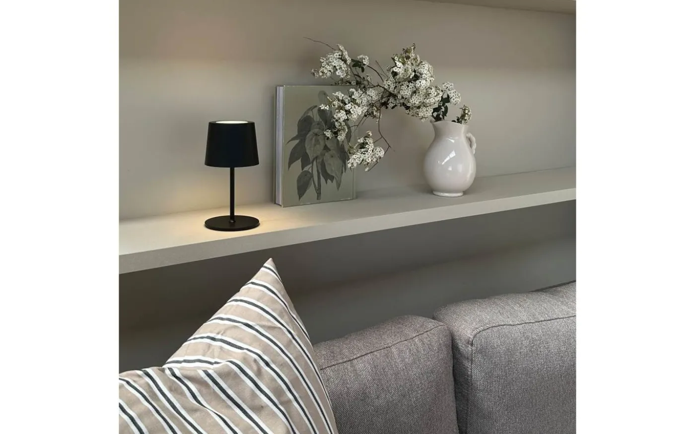 Karl Uppladdningsbar Bordslampa 37cm LED 3000K 2W Svart IP44