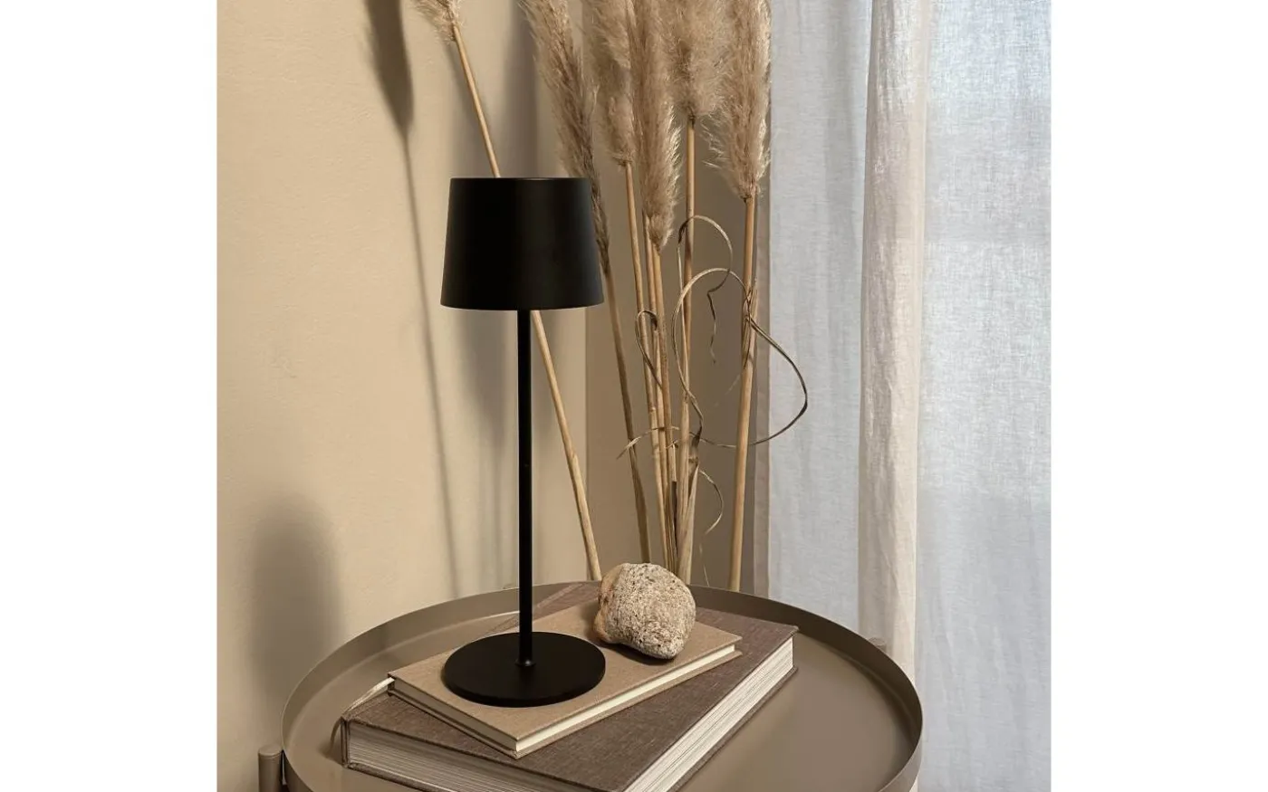 Karl Uppladdningsbar Bordslampa 37cm LED 3000K 2W Svart IP44