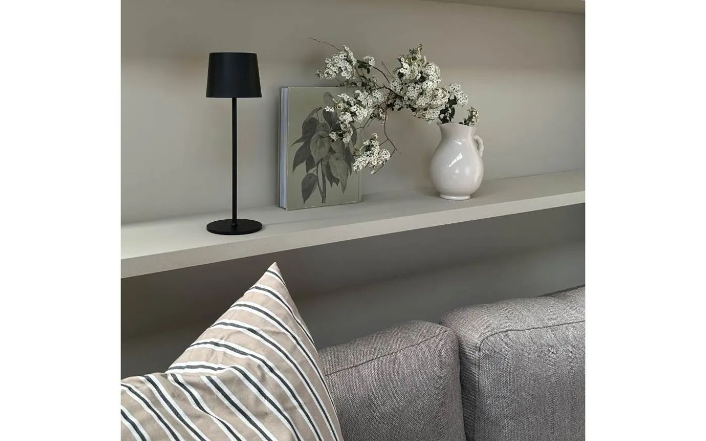 Karl Uppladdningsbar Bordslampa 37cm LED 3000K 2W Svart IP44