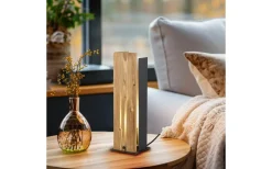 Karuni Bordslampa E27 matt svart/trä