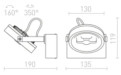 Kelly I Takspotlight Svart LED 12W 3000K