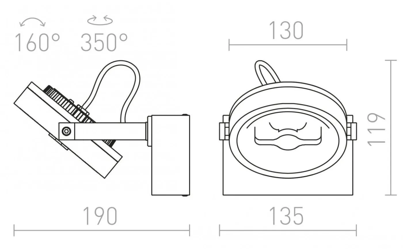 Kelly I Takspotlight Vit LED 12W 3000K