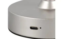 Kenny Bordslampa LED borstat stål/vit uppladdningsbar