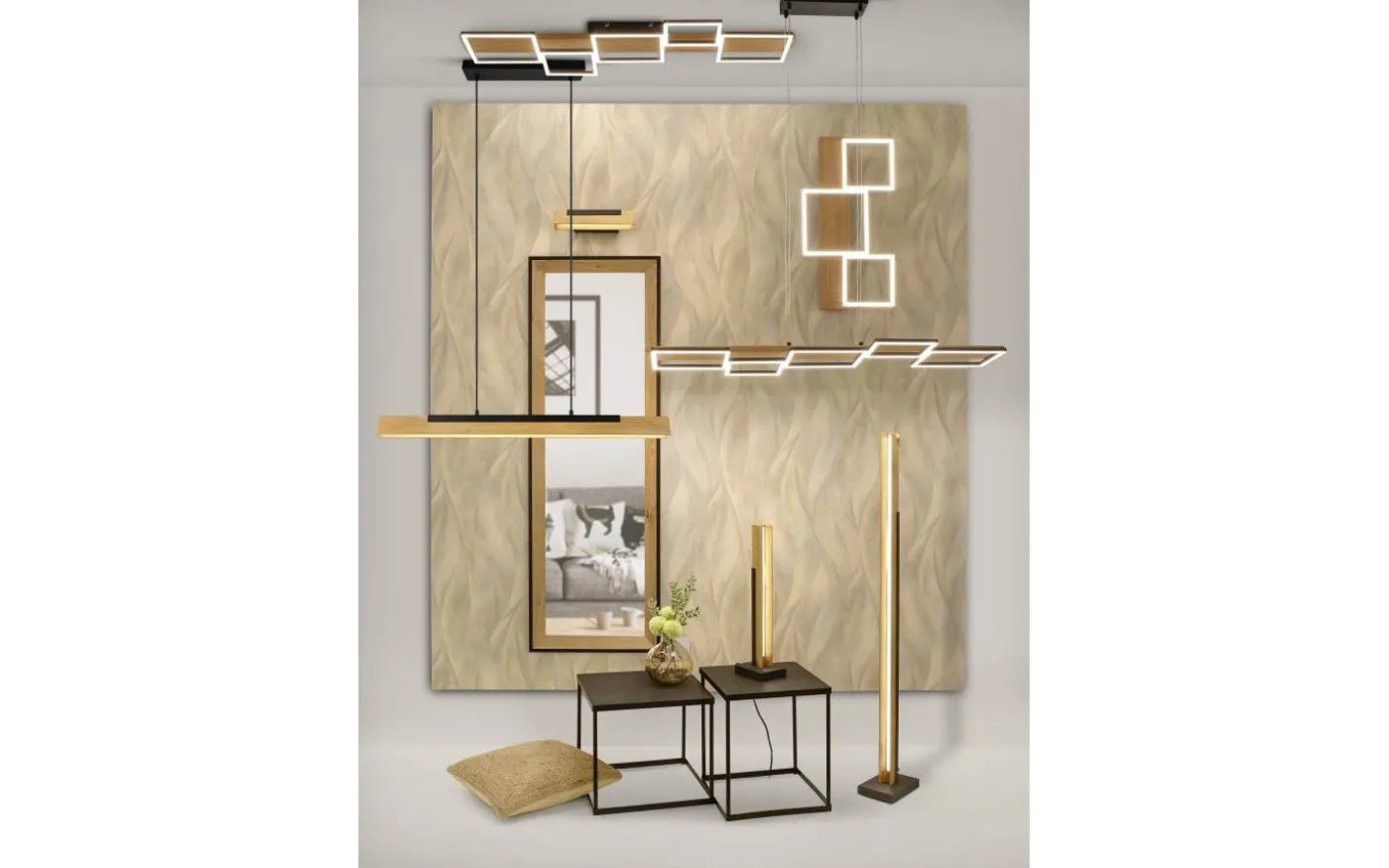 Kerala Takpendel LED matt svart/trä