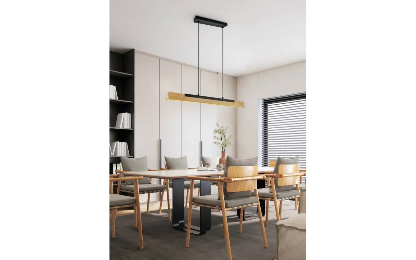 Kerala Takpendel LED matt svart/trä