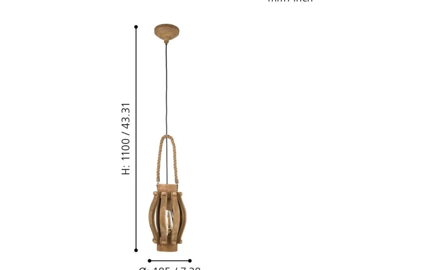 Kinross Fönsterlampa 19cm Brun