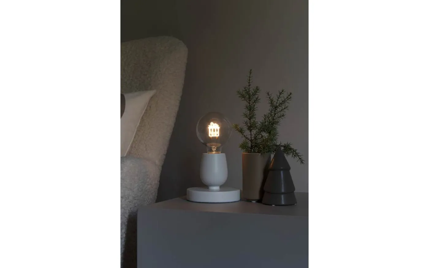 Klapp Batteridriven Bordslampa LED 19,5cm Vit