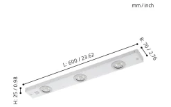 Kob Bänkbelysning 60cm LED 3000K 3x2,3W Vit