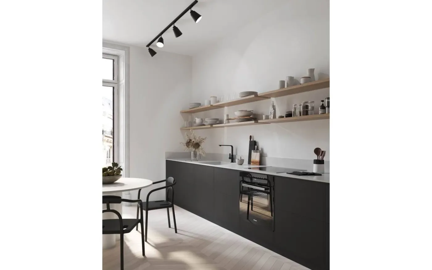 Koniekel 1-Fas Spotlight Link GU10 2-i-1 Svart