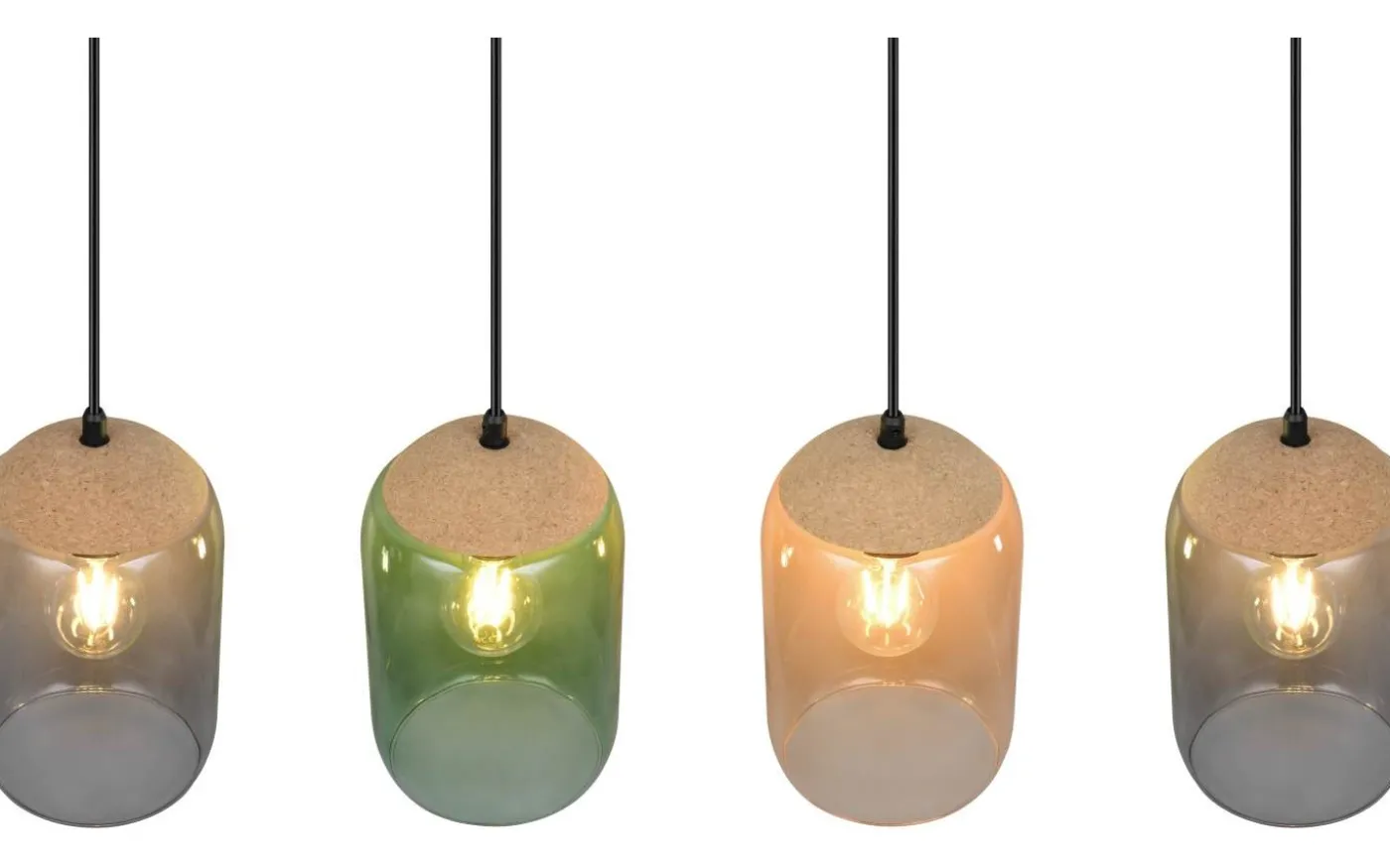 Korkpendel 4-delat E27 flerfärgat