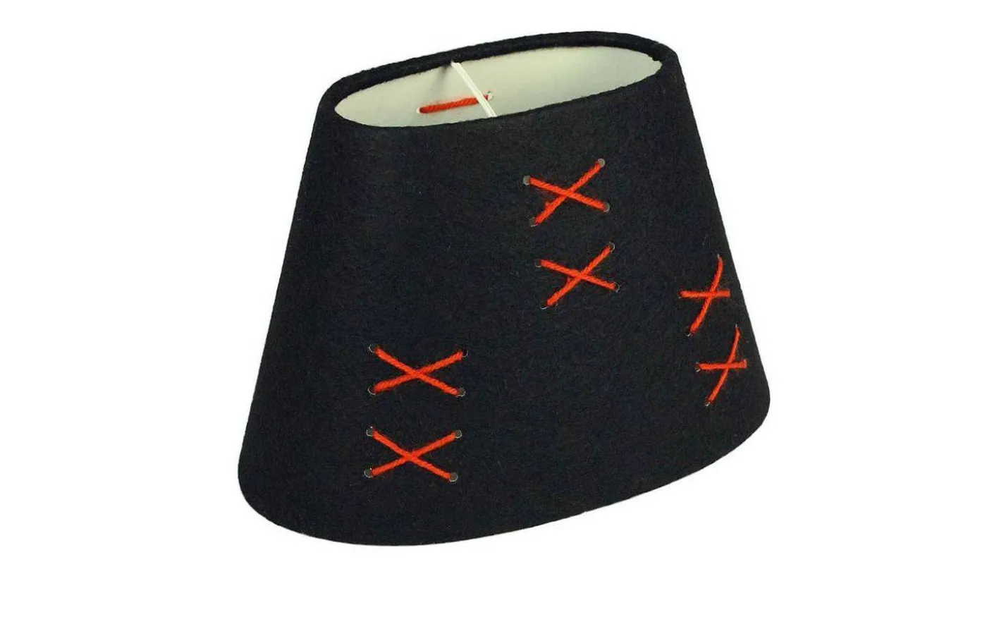 Kors Lampskärm Oval 22cm Svart/Röd
