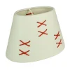 Kors Lampskärm Oval 22cm Vit/Röd