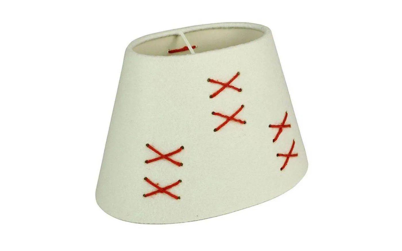 Kors Lampskärm Oval 22cm Vit/Röd
