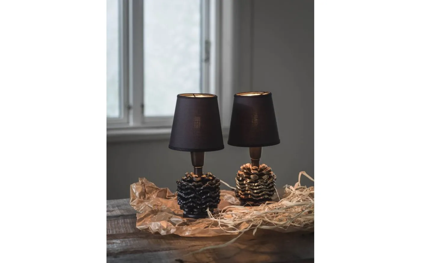 Kotten Lampfot 19cm Antik mässing