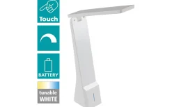 La Seca Skrivbordslampa 26cm Batteri+USB LED 3000/4000/5000K 1,8W Vit