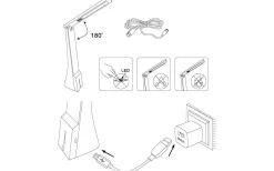 La Seca Skrivbordslampa 26cm Batteri+USB LED 3000/4000/5000K 1,8W Vit