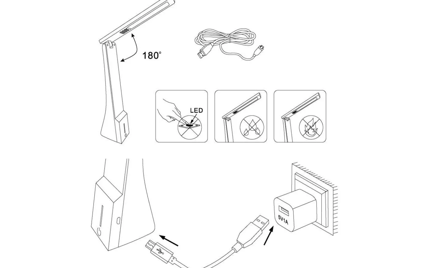 La Seca Skrivbordslampa 26cm Batteri+USB LED 3000/4000/5000K 1,8W Vit