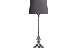 Lampfot Andrea 43cm Krom med skärm Sofia Sammet Grå