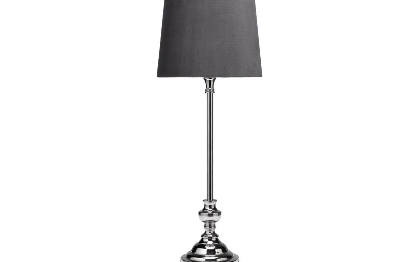 Lampfot Andrea Krom 58cm med lampskärm Sofia Grå