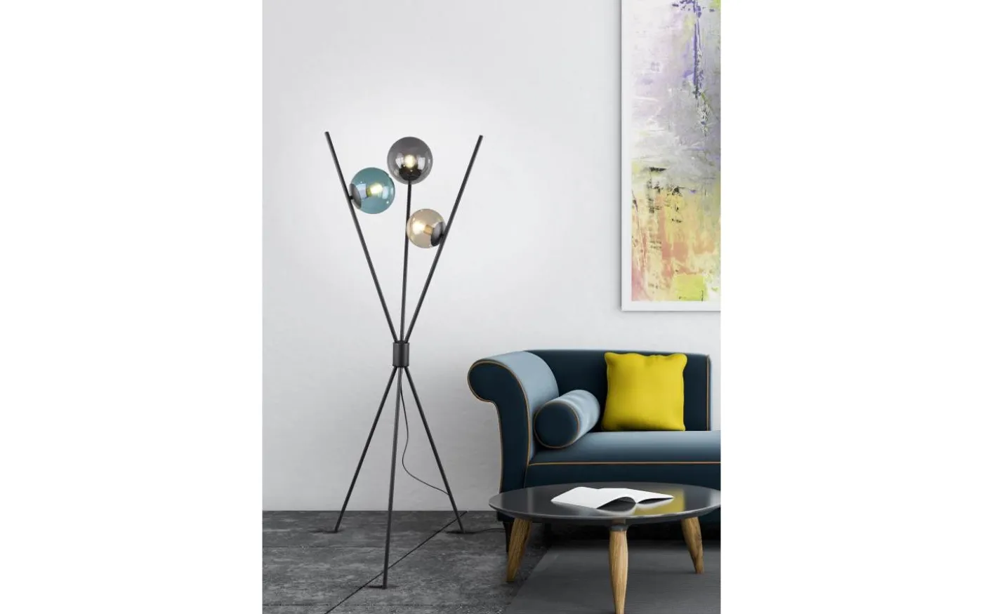 Lance Golvlampa 3xE14 svart