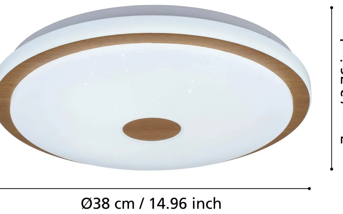 Lanciano Plafond 38cm LED 3000-5000K 24W med Fjärrkontroll Vit