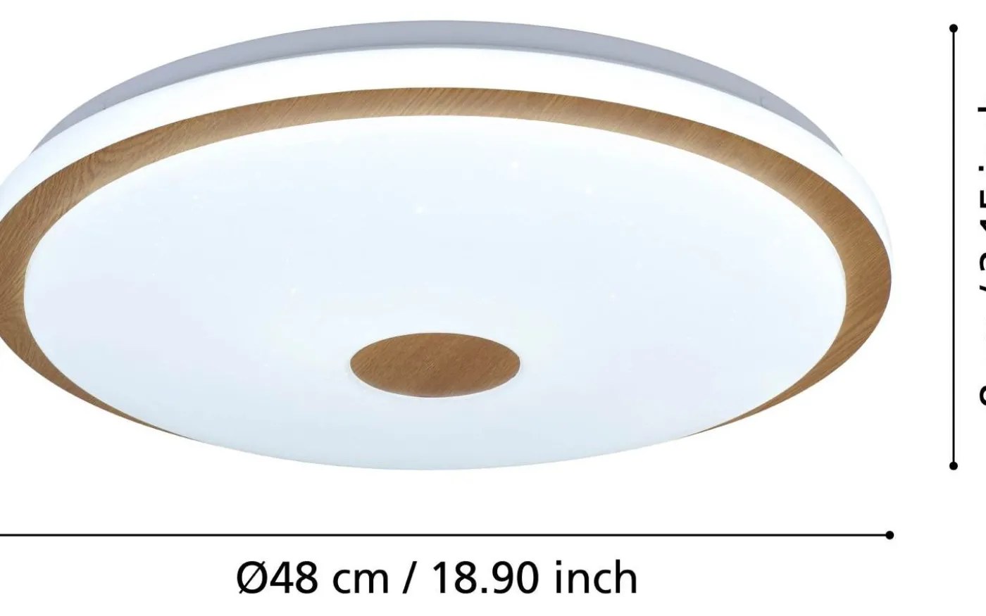 Lanciano Plafond 48cm LED 3000-5000K 35W med Fjärrkontroll Vit