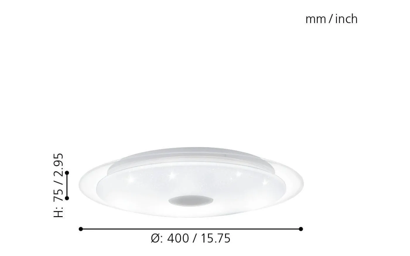 Lanciano Plafond 40cm LED 3000-5000K 24W med Fjärrkontroll Vit