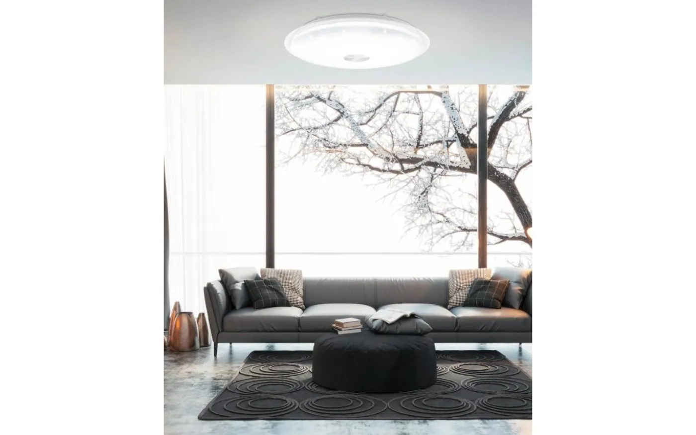 Lanciano Plafond 56cm LED 3000-5000K 33W med Fjärrkontroll Vit